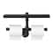 Black Wall Mounted Industrial Dual Toilet Paper Holder with Storage Shelf